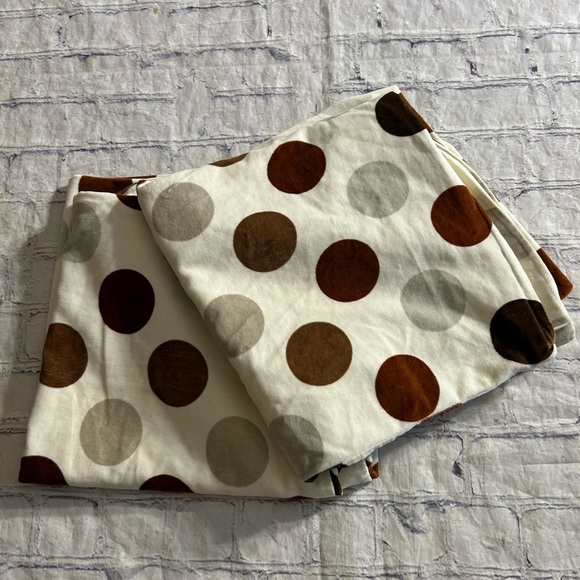 IKEA ACCENTS (2) 26”x26” BROWN AND BEIGE POLKA DOTS PILLOW COVERS NEUTRAL TONE - Picture 1 of 6